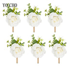 6-Piece Rose Boutonniere Set