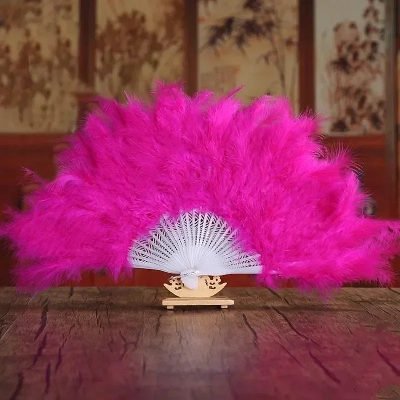 Feather Folding Bridal Fan