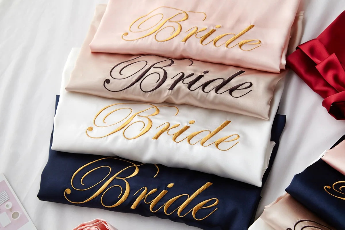 Bridal Satin Kimono Robe