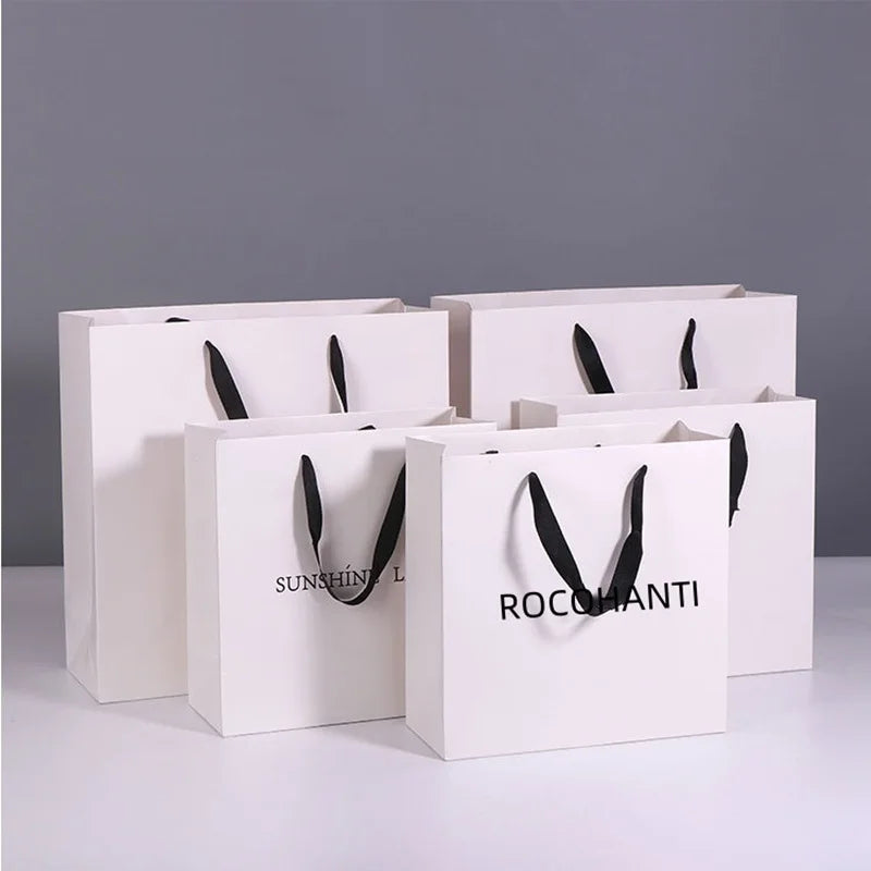 Custom White Shopping Gift Bags