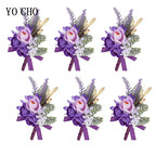 6-Piece Rose Boutonniere Set