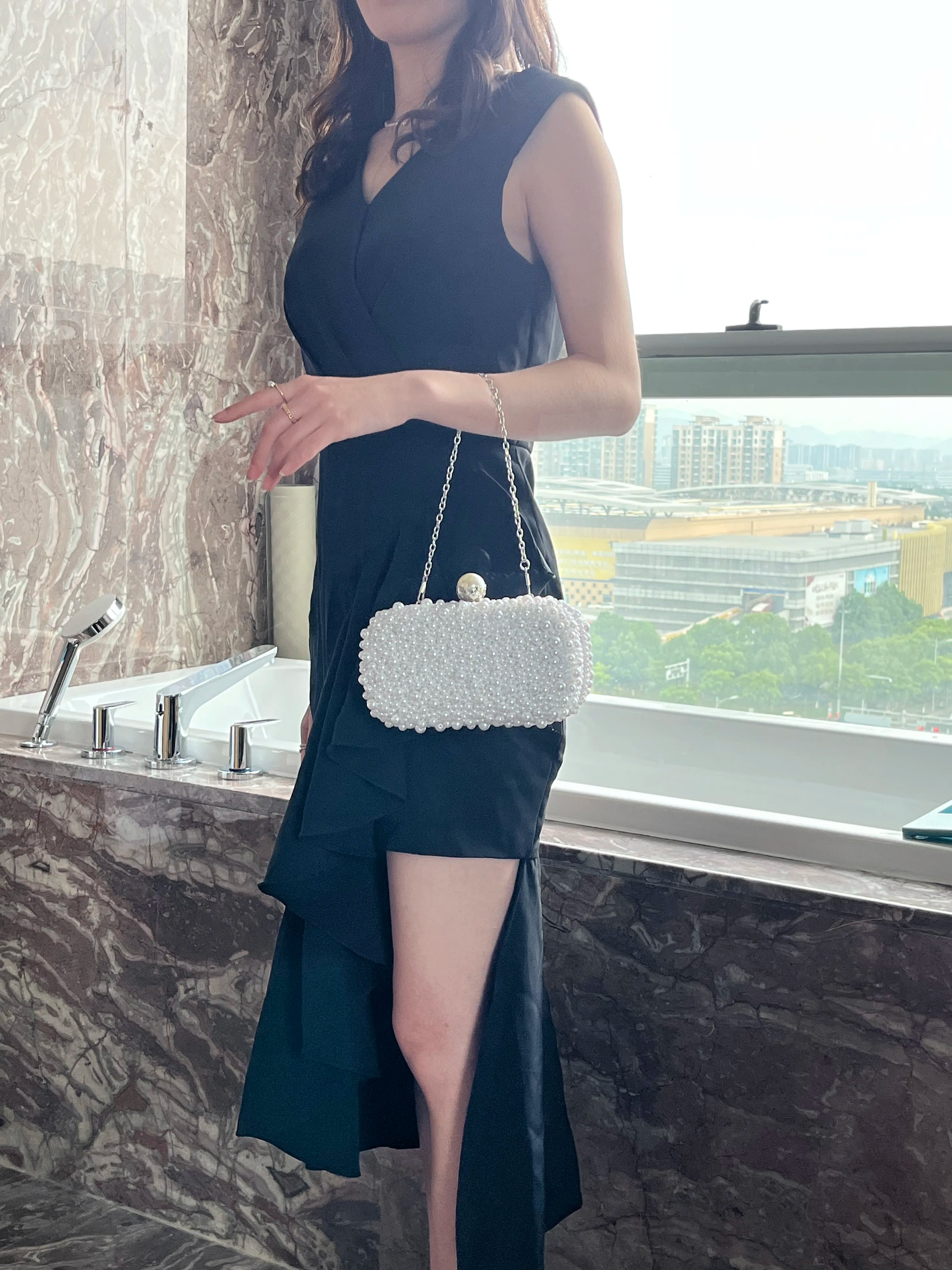 Pearl Beaded Bridal Clutch