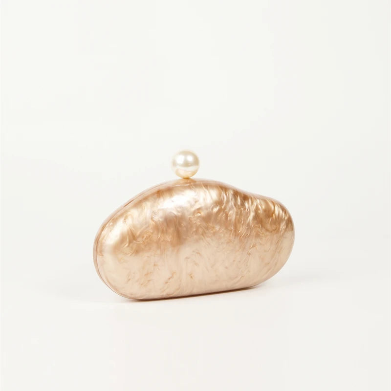 Pearl Shell Acrylic Clutch