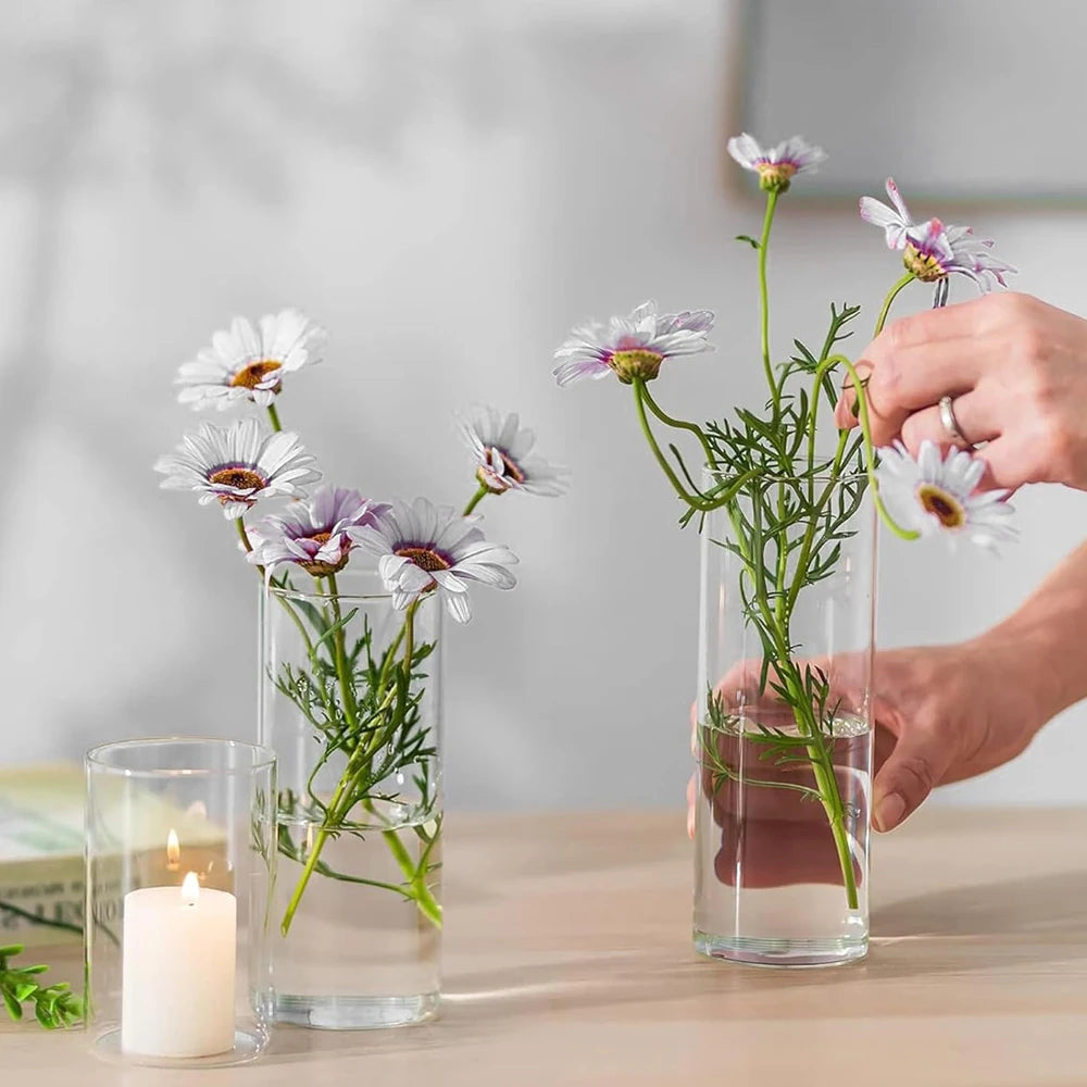 Tall Clear Glass Centerpiece Vase