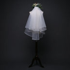 White Ribbon Edge Bridal Veil