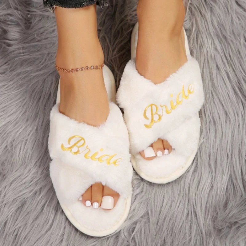 Bridal Open-Toe Slippers