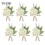 6-Piece Rose Boutonniere Set