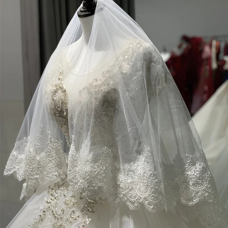Fingertip Bridal Veil with Comb