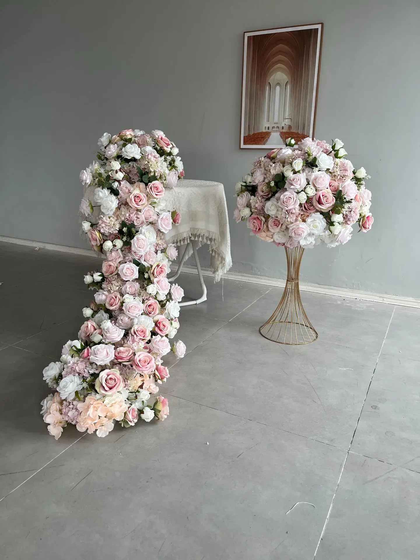 Pink Artificial Flower Decor Set