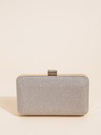 Silver Rhinestone Evening Clutch
