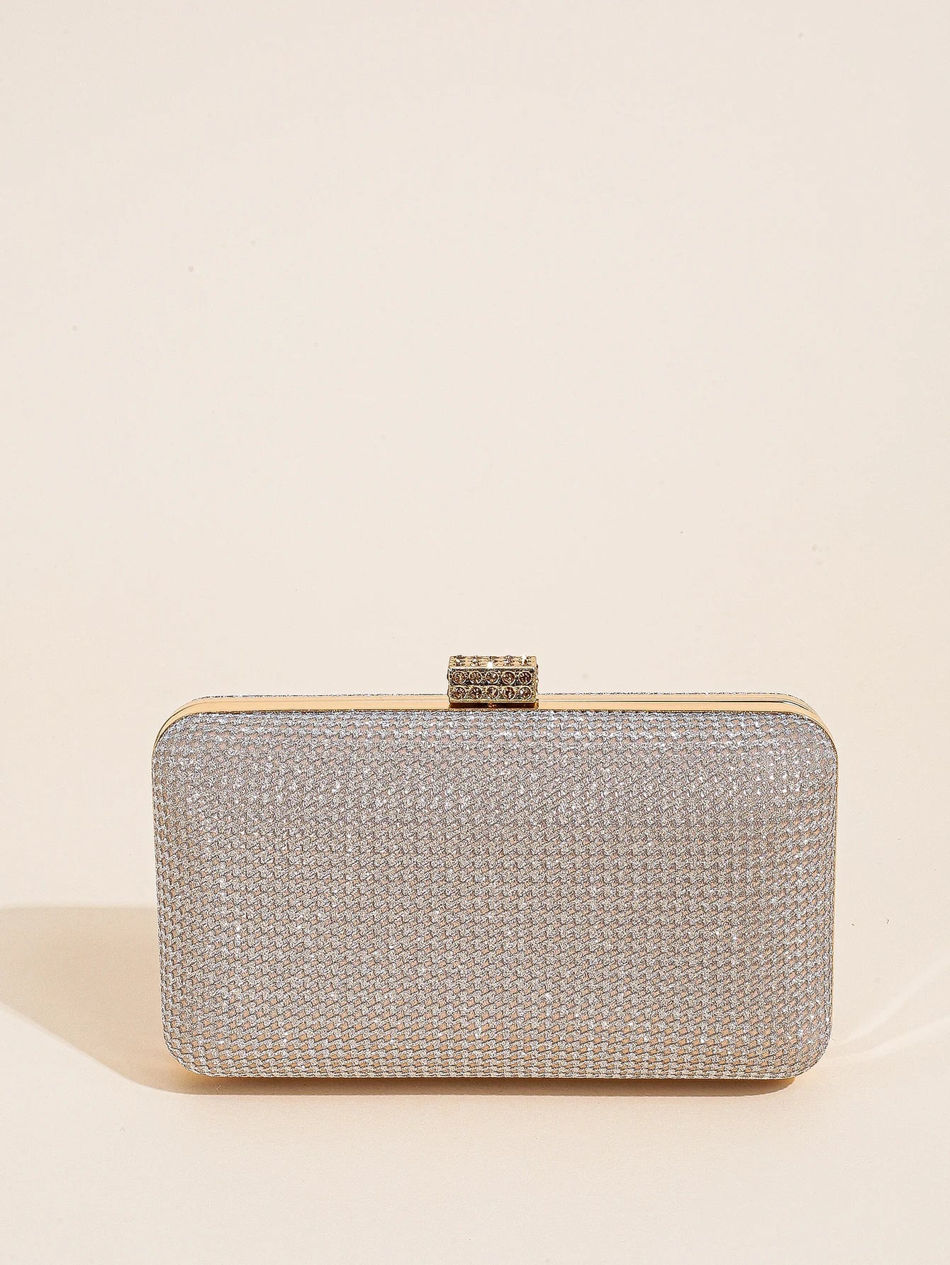 Silver Rhinestone Evening Clutch