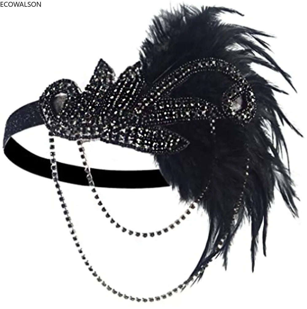 1920s Flapper Feather Headband