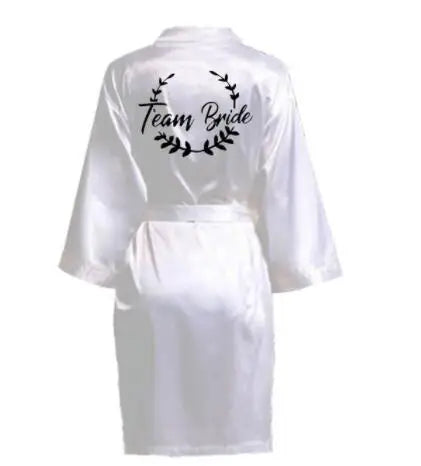 Team Bride Satin Kimono Robe