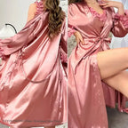 Bride Lace Satin Robe Set
