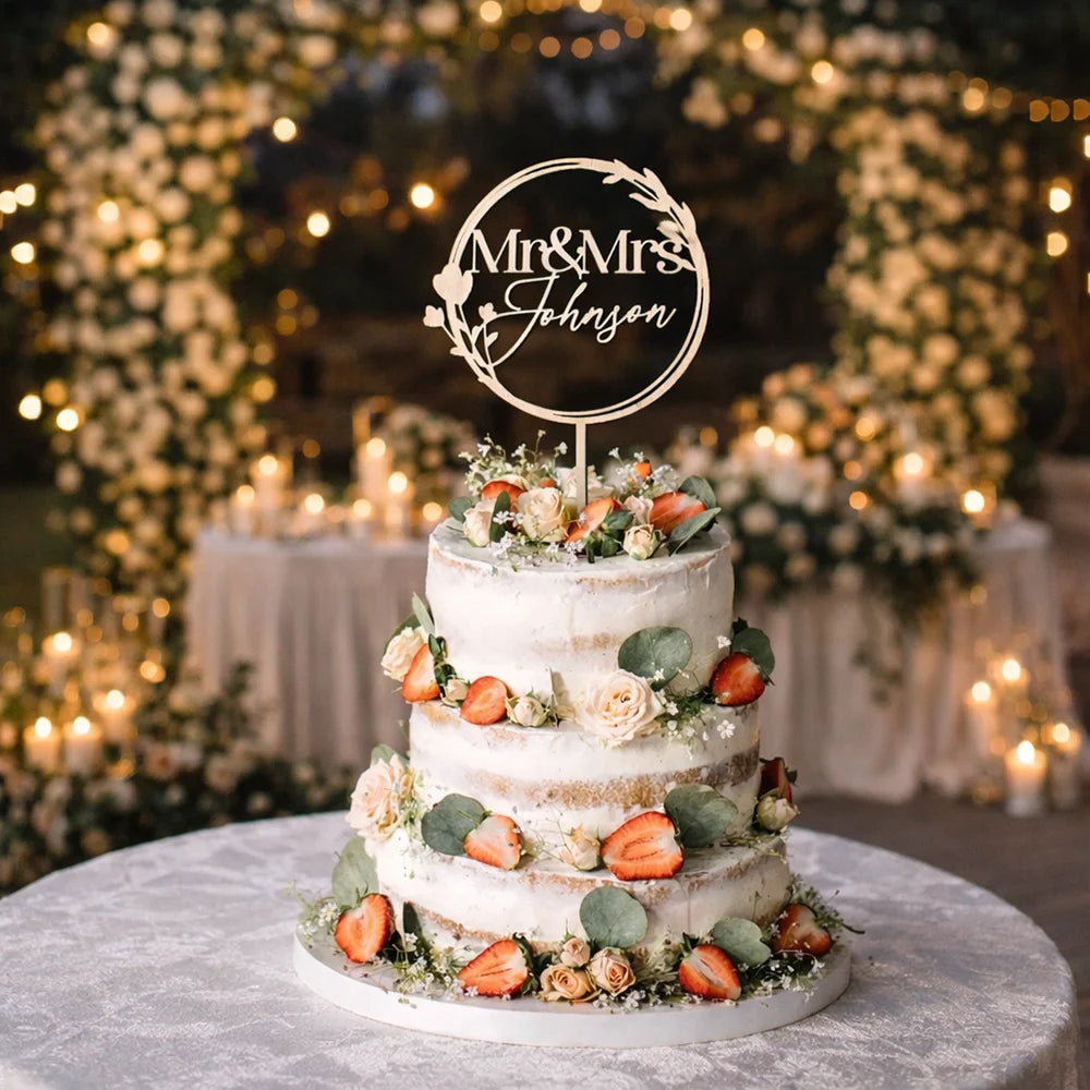 Personalized Mr & Mrs Cake Topper