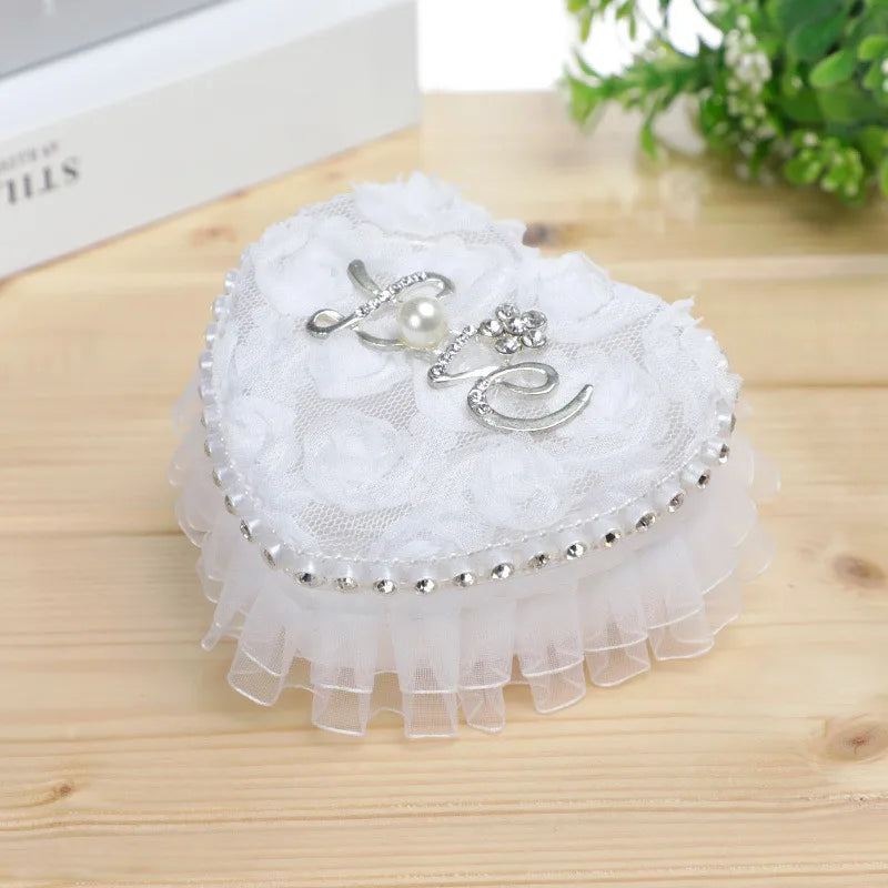 White Lace Pearl Flower Girl Basket