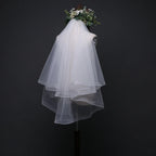 White Ribbon Edge Bridal Veil