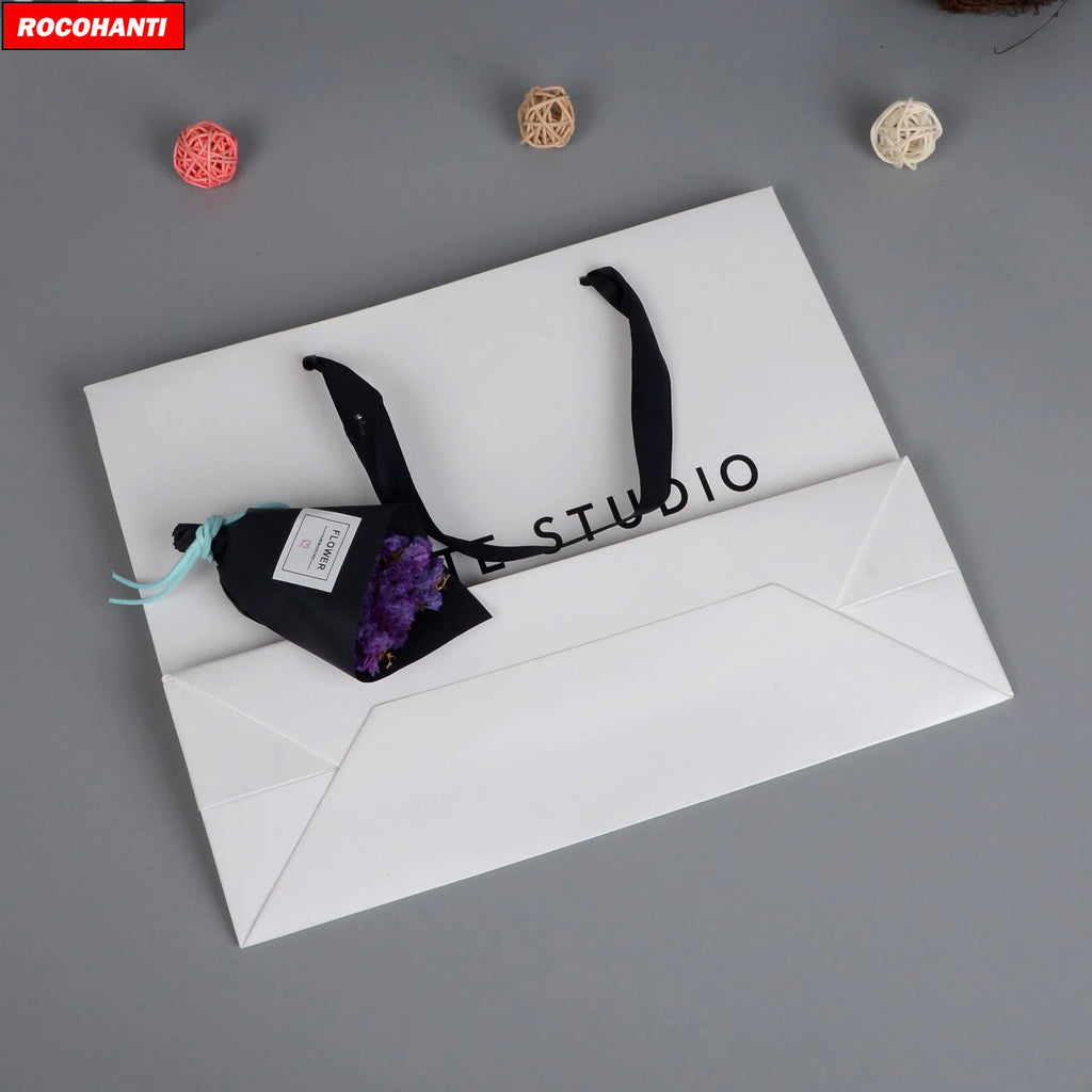 Custom White Shopping Gift Bags