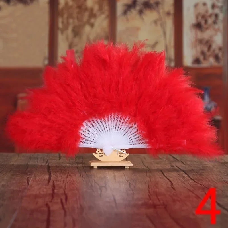 Feather Folding Bridal Fan