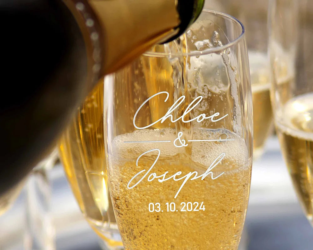 Personalized Mr & Mrs Champagne Flutes