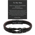 “To My Man” Leather Bracelet