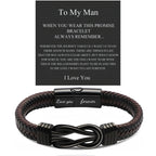 “To My Man” Leather Bracelet