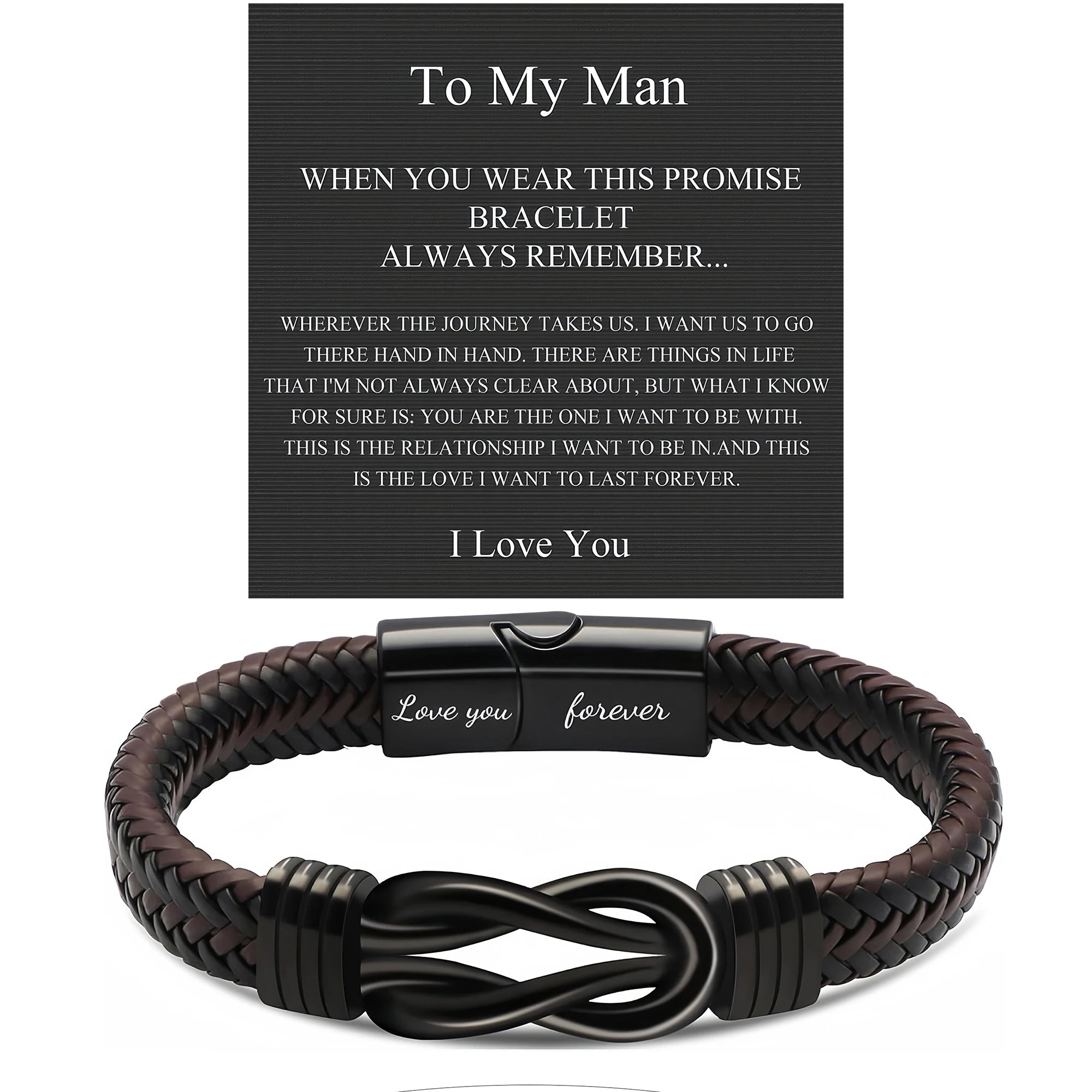 “To My Man” Leather Bracelet