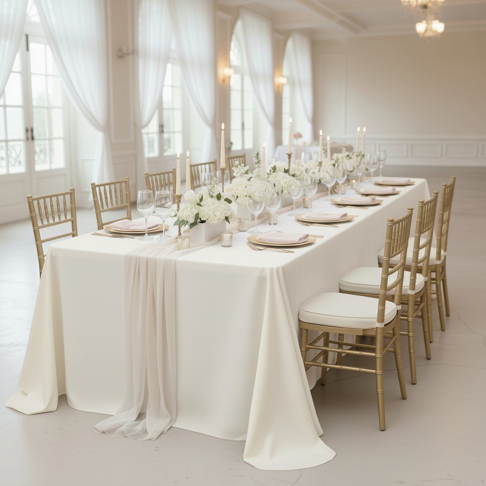 Ivory King Tablecloth 108" x 156"